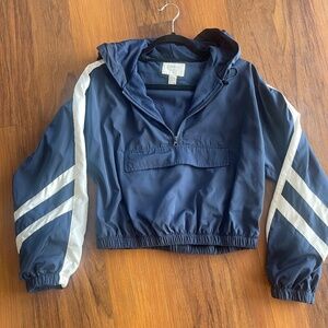 Women’s Water Resistant Vintage Cropped Navy Pullover jacket